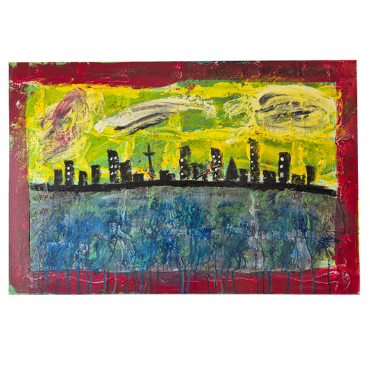 "Black City" Acrylic - Canvas on Frame by Dally Splendadilo